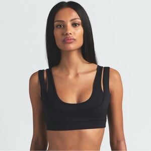 NWT! SKIMS Double Strap Scoop Bra Medium Onyx Black